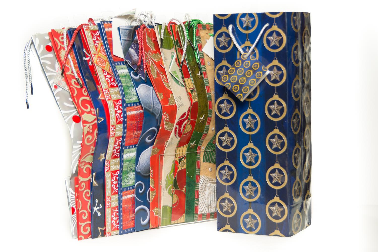 Wine Bag - Christmas Print Asst