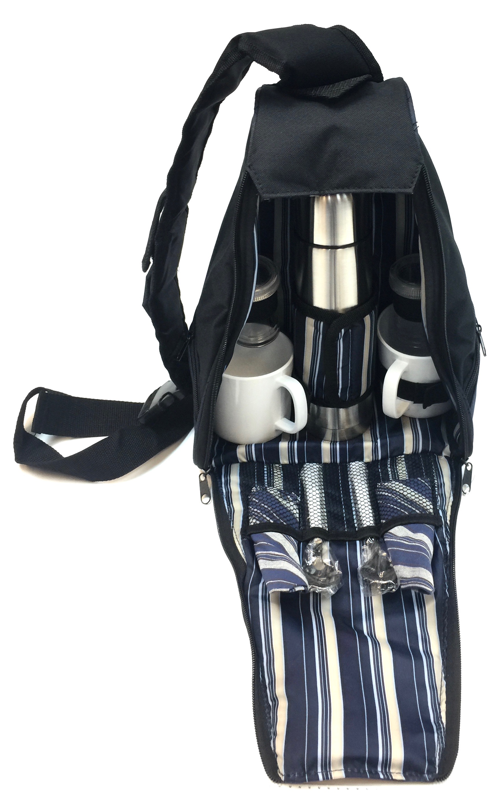 Camping Backpack W/thermos/Utensils - Navy