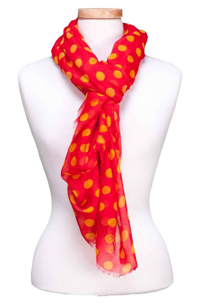 Large Traditional Pokadot Scarf Asst*