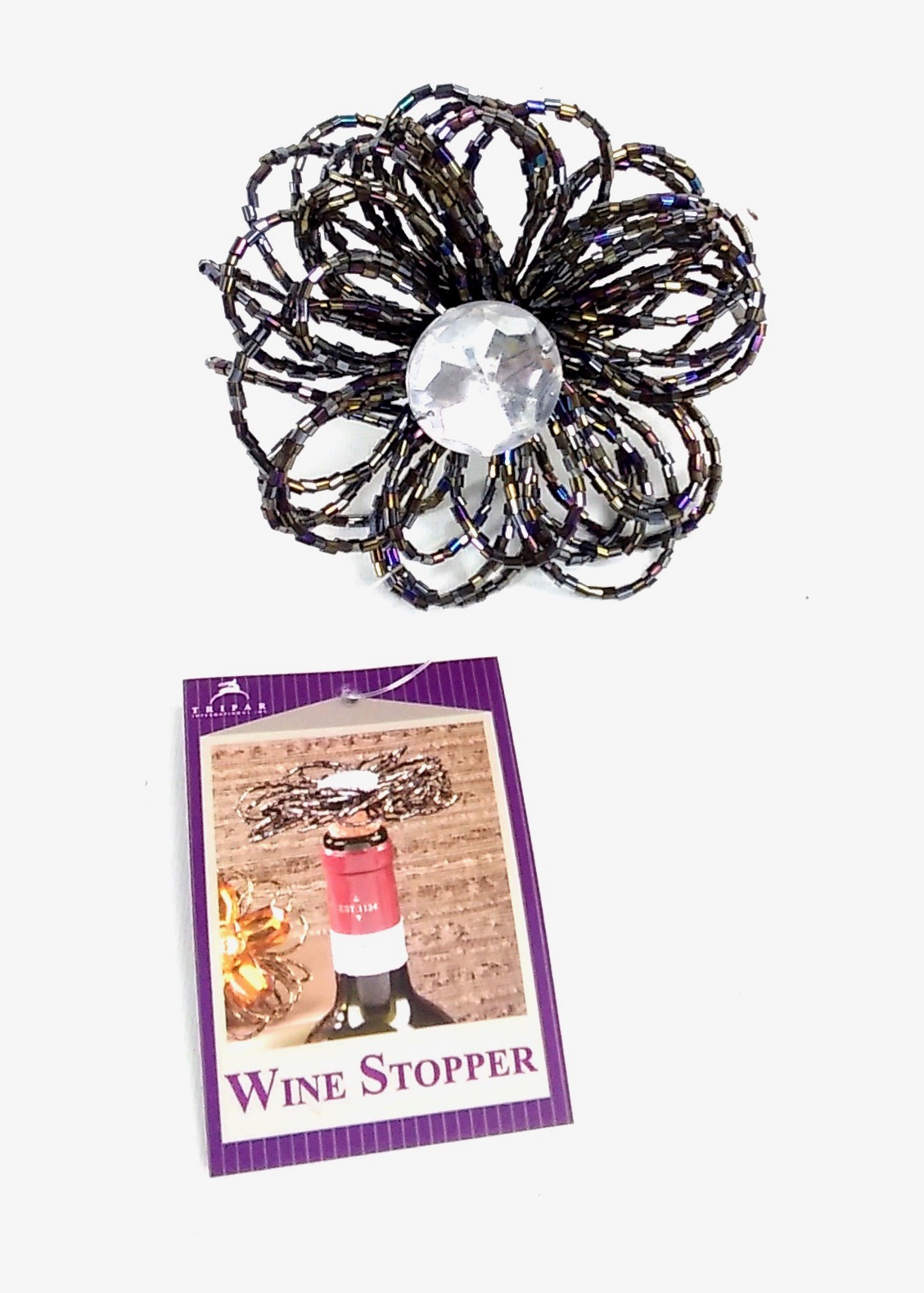 Copper Bead Flwr Cork Stopper