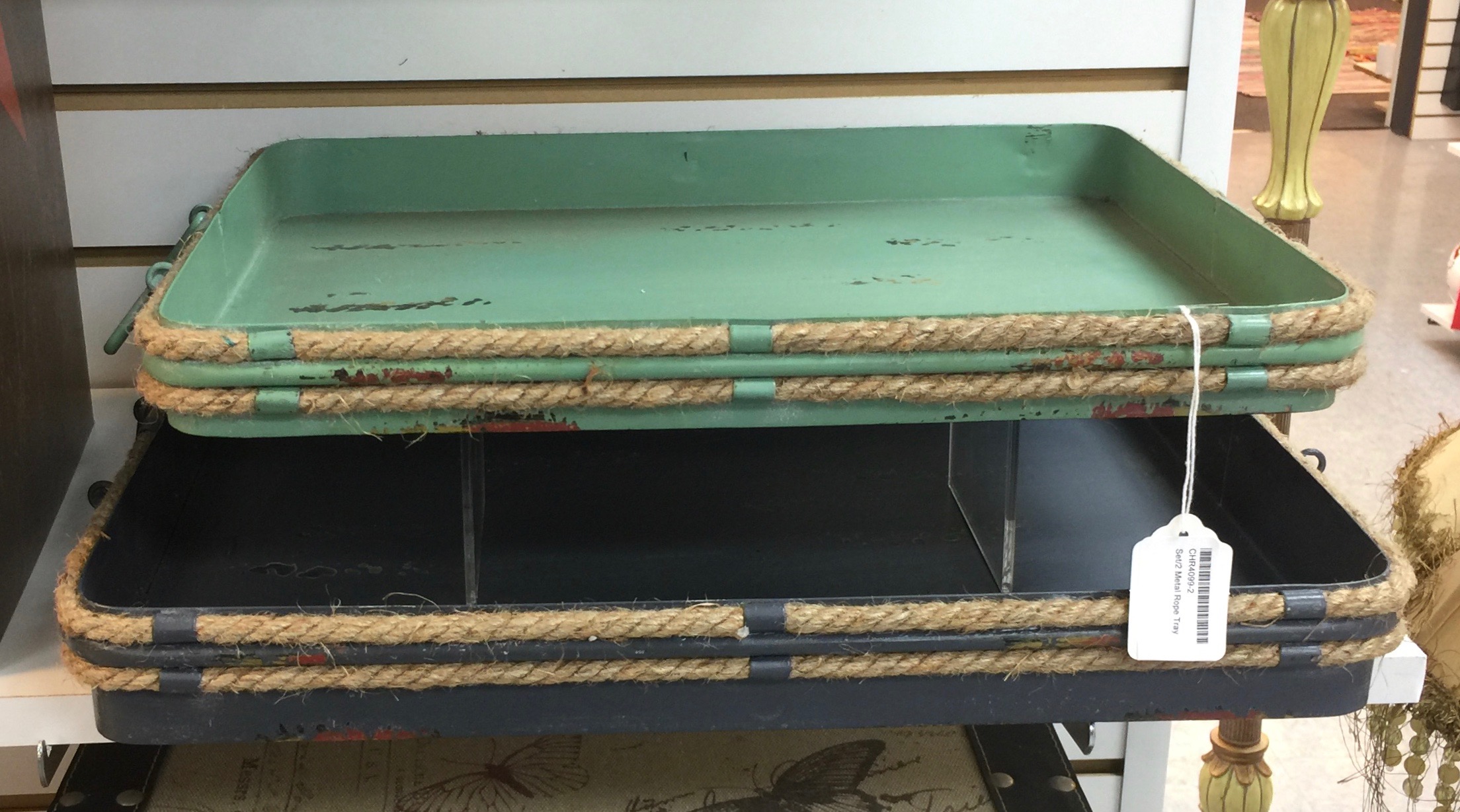 Set/2 Metal Rope Tray