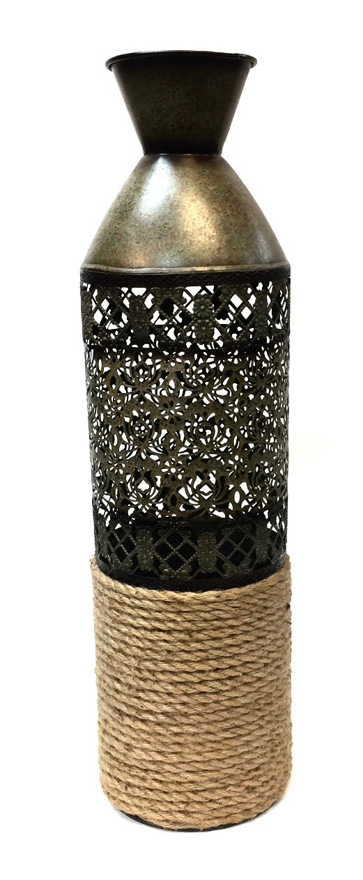 Extra Tall Metal Rope Vase