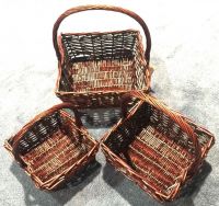Wicker Basket Stained Square Set/3