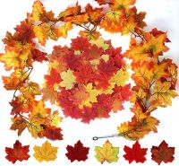 5.5 ft Artificial Maple Leaves Garland, 240 Pcs