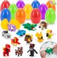 Prefilled Easter Eggs with Sea Animals Building Blocks,12 Pcs