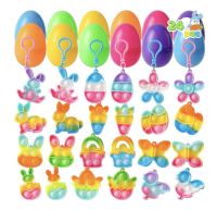 24CT - 2.4" Prefilled Printed Eggs w/ Pop Its