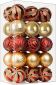 30CT 8cm Christmas Ornaments - Red/Gold
