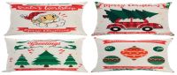Set/4 Christmas Farmhouse Pillow Covers