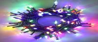 100 Multicolor LED C9 Green Wire String Lights