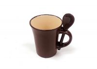 8 Oz Almond In/Brown Out Spoon Mug